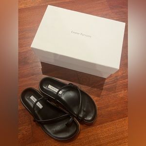 Emme Parsons Bari Sandle in Black Napa Leather Size 37